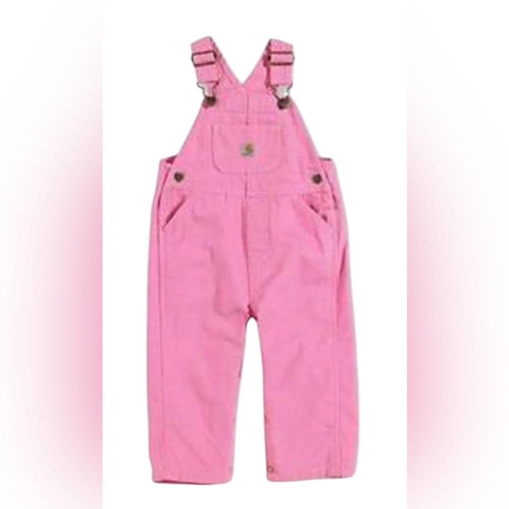 Carhartt Pink Flannel Lined Overalls 18 Mo Girls